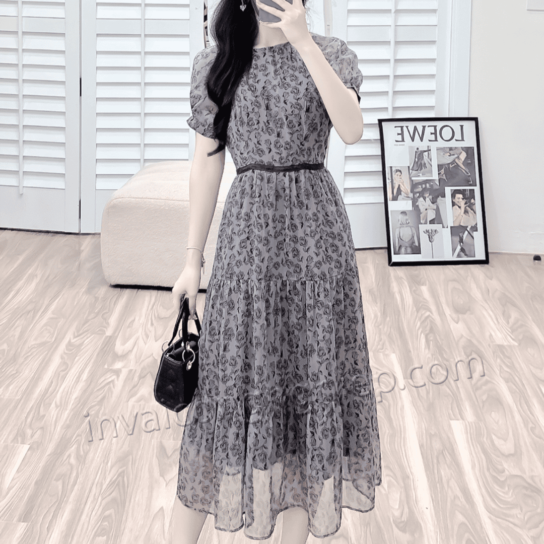 váy đầm hoa chiffon